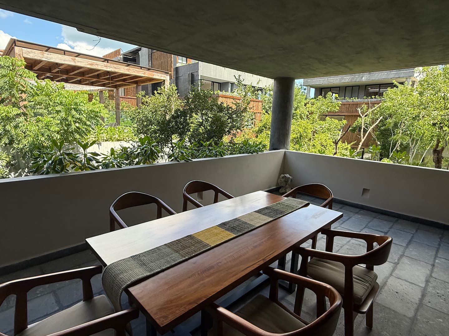 Large private terrace with dining for six at Veranda Tulum